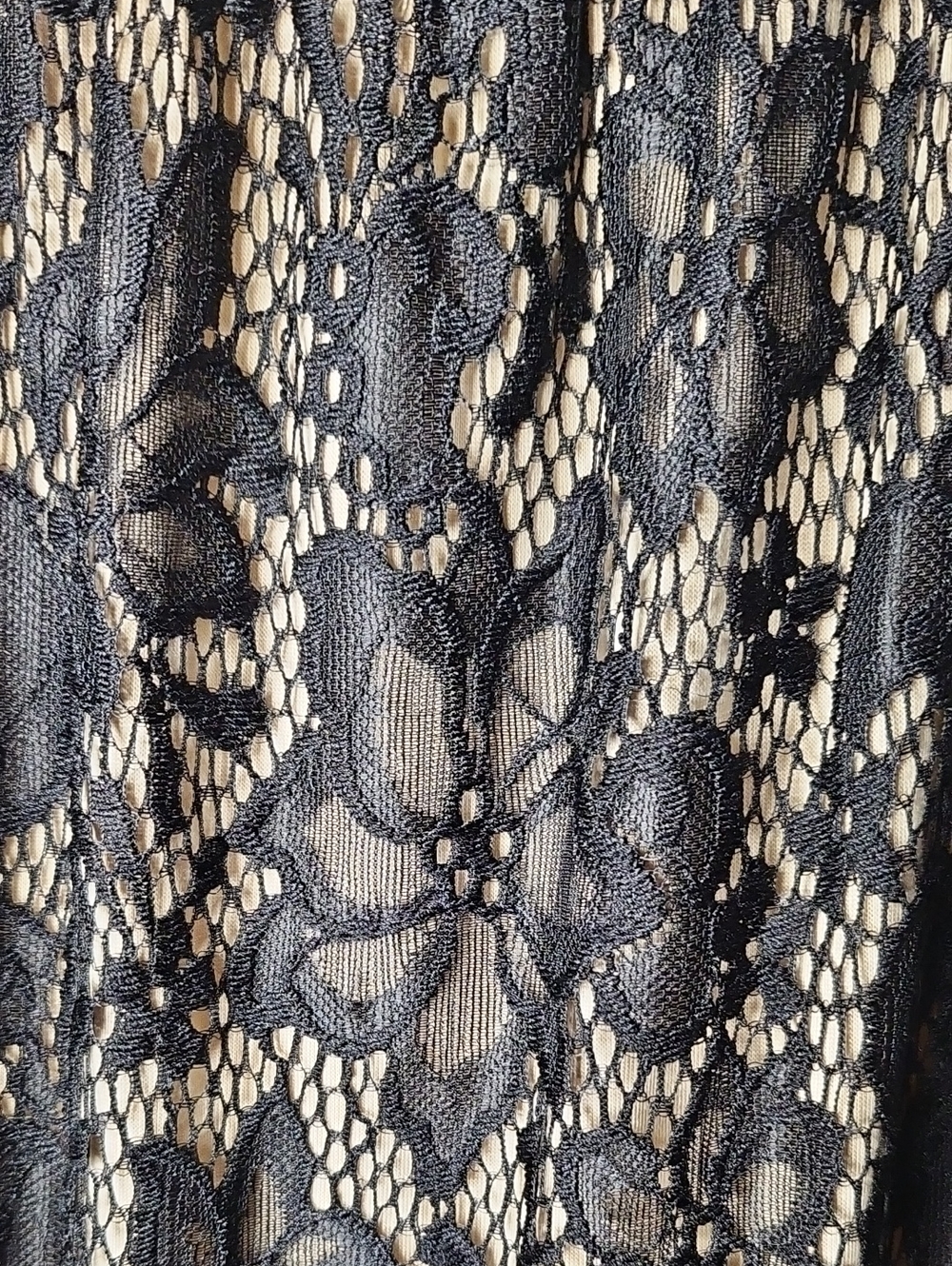 Umgee Dress Women's S Black Beige Floral Lace Bell Sleeves Boho Cocktail Indie - Picture 9 of 11
